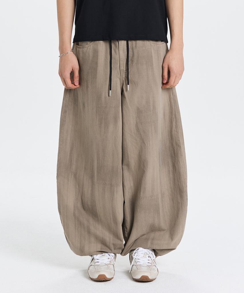 Gicheol Dyed Balloon Cotton Pants (Washed Beige)