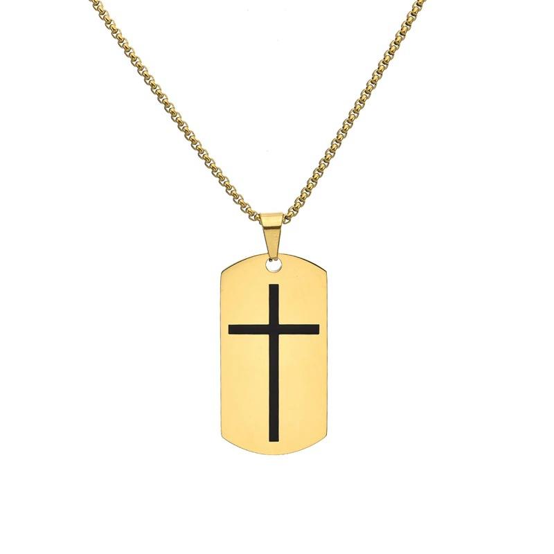 Men's Minimalist Stainless Steel Cross Pendant Necklace