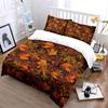 Autumn Leaves Pattern Bedding Set kid's and adults' bedroom decor, Exquisite three-piece bedding set gift