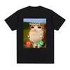 Meowl ruft Anruf Meme Gehirnfäule Lustige Katze Eule T-Shirt Herren Damen Kleidung Mode Kurzarm Baumwolle T-Shirt