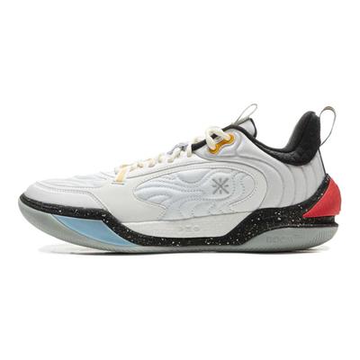 Li Ning Wade Άνετα Μόδα Ευέλικτα Απορρόφησης Κραδασμών Ανθεκτικά στη Φθορά Αναπνέοντα Μπάσκετ Χαμηλού Προφίλ Ανδρικά Αθλητικά Παπούτσια Λευκά ABPV001-2