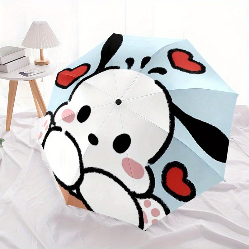 1pc Sanrio Heart Pochacco Automatic Opening and Closing Umbrella - Lightweight 3-Fold Design, Suitable for Fans, Travel, Daily Use - Official Product,