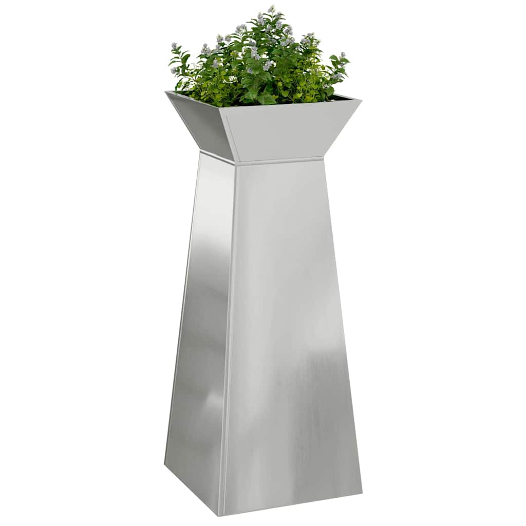Column Planter Silver 40 X 40 X 100 Cm