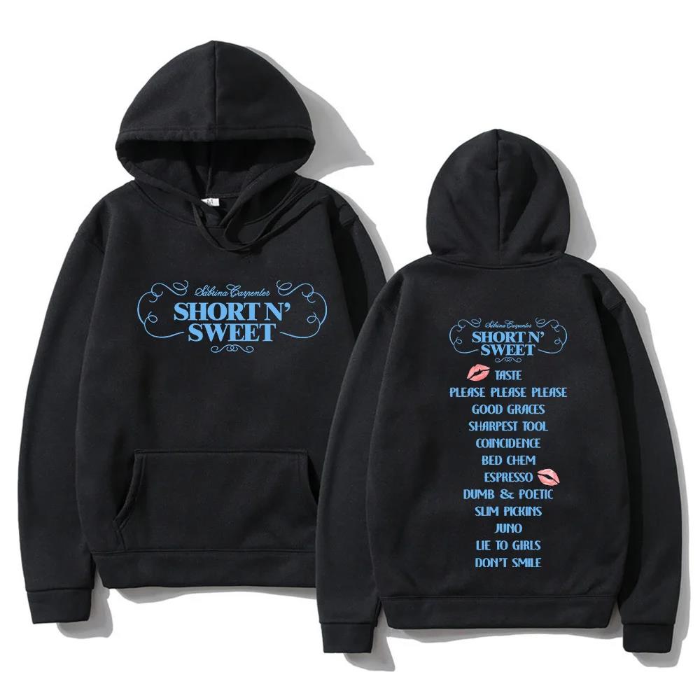 Sabrina Carpenter Short N Sweet Tour Hoodie Men Women Fashion Hip Hop Pullovers Sweatshirts Winter Fleece Hoodies