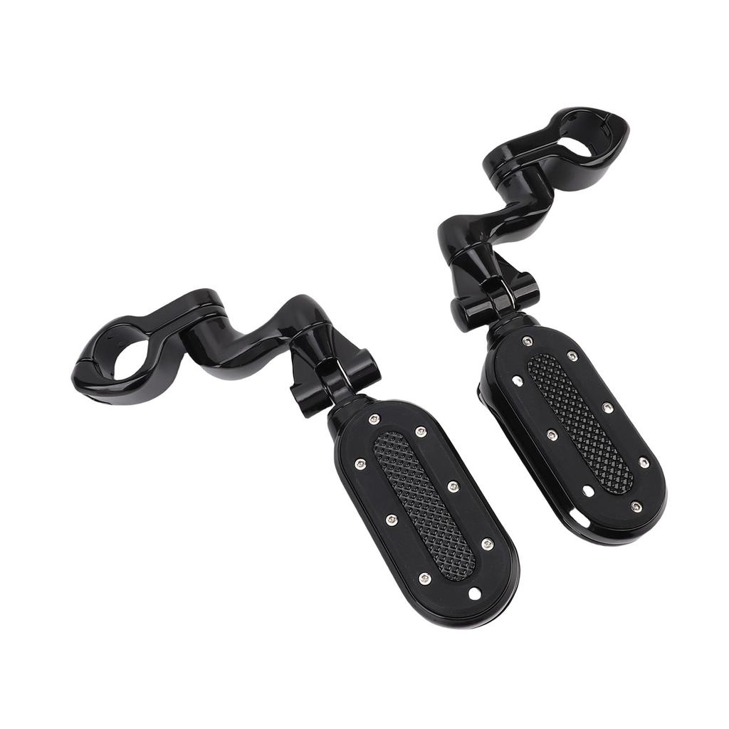 Motorcycle Highway Peg Adjustable Motorcycle Foot Peg with Flip Out Heel Rest for 1.25 Inch Engine Guard Rod