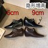 cmcm inner height increase lowtop small leather shoes square head thin versatile British style small leather shoes highend single shoes women