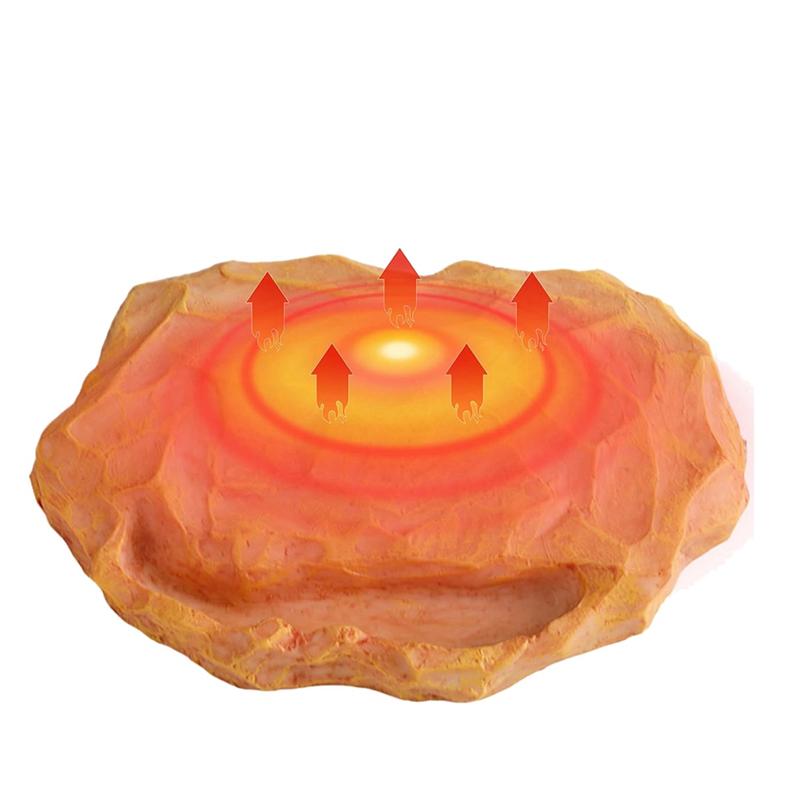 

BAAU Reptile Heat Rock With Feeding Trough Heat Rock For Bearded Dragon Temperature Adjustment Heat Rocks EU Plug