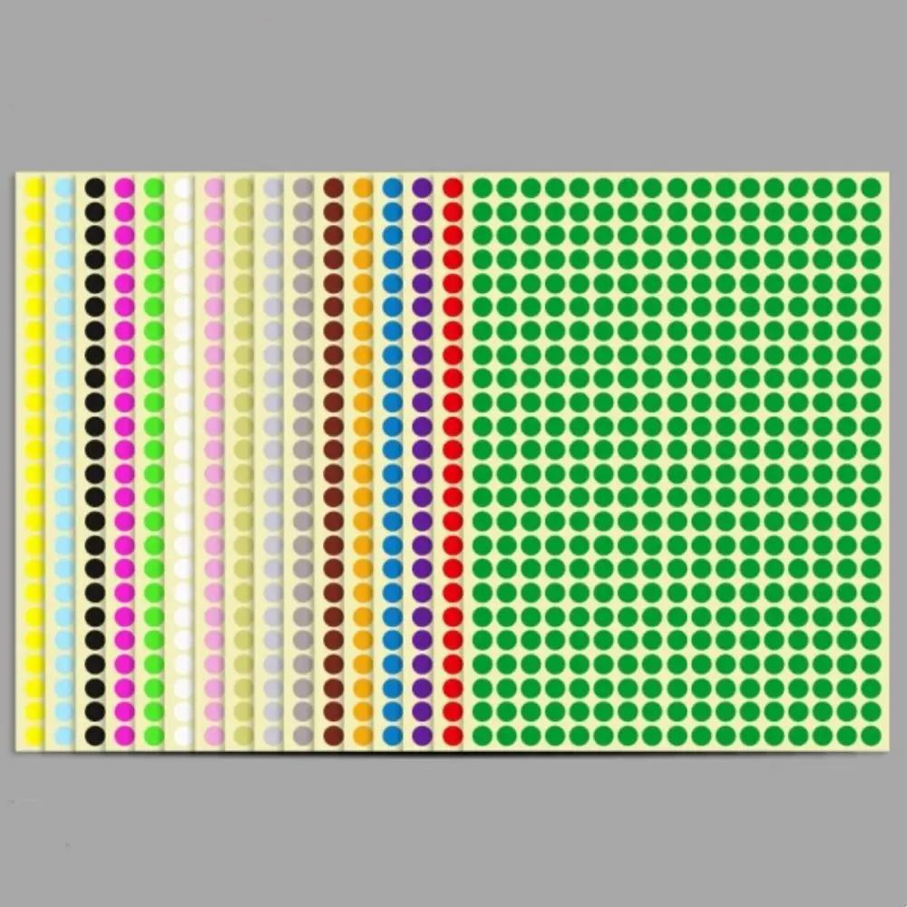 

6mm Self-adhesive Dot Stickers Multicolor Decorating Dot Labels Small Circle Decorating Sticker 6528PCS Round Coding белый