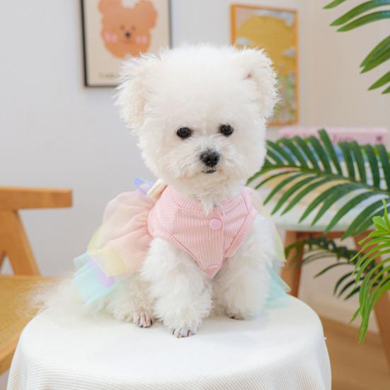 Bunny Ears Dog Dress Tulle Tutu Skirt Pet Dress with 3D Rabbit Ears Cute Bunny Dress for Dogs Cats Party Holiday Outfit