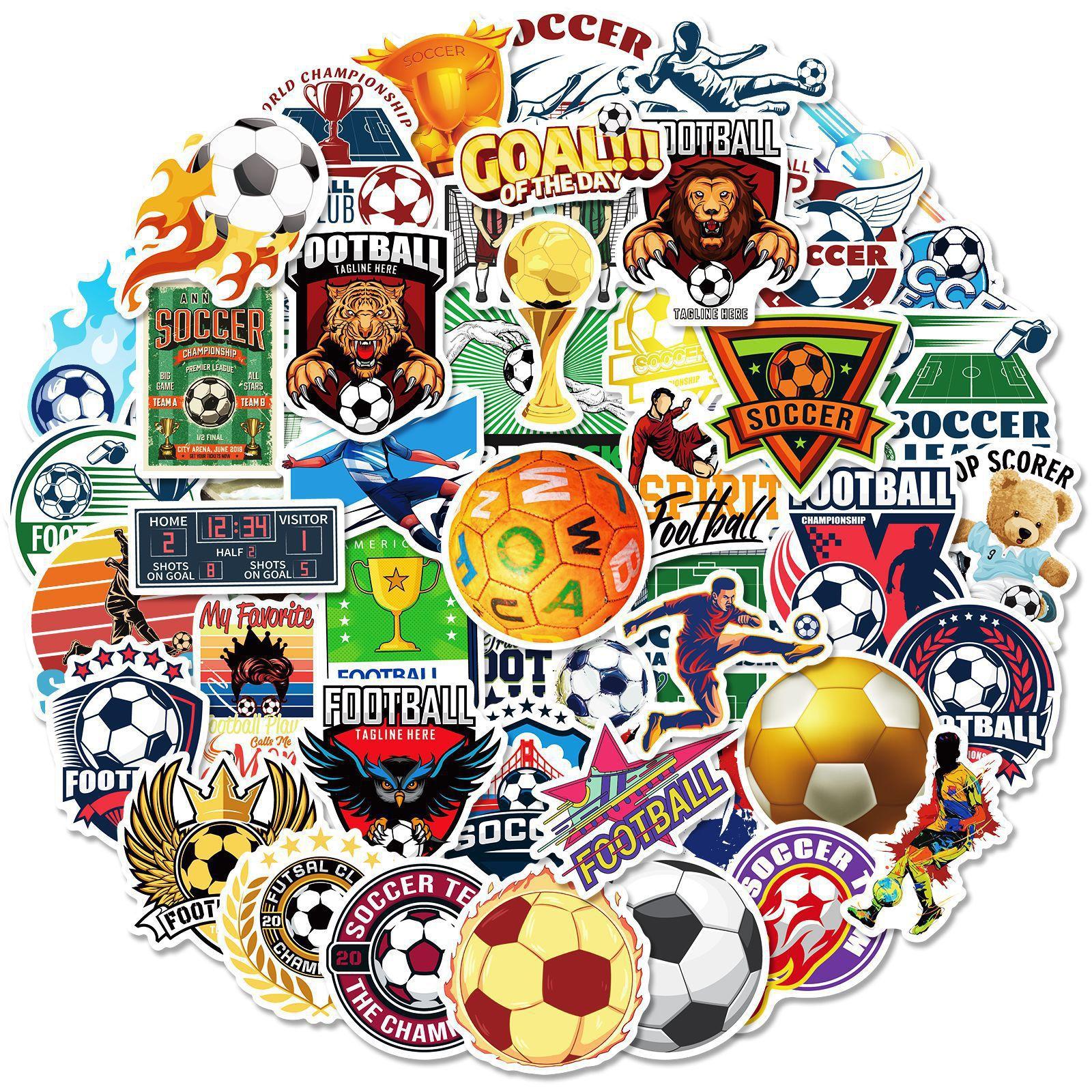 

50 New Football Stickers Cartoon Luggage Stickers Decoration World Cup Football Stickers