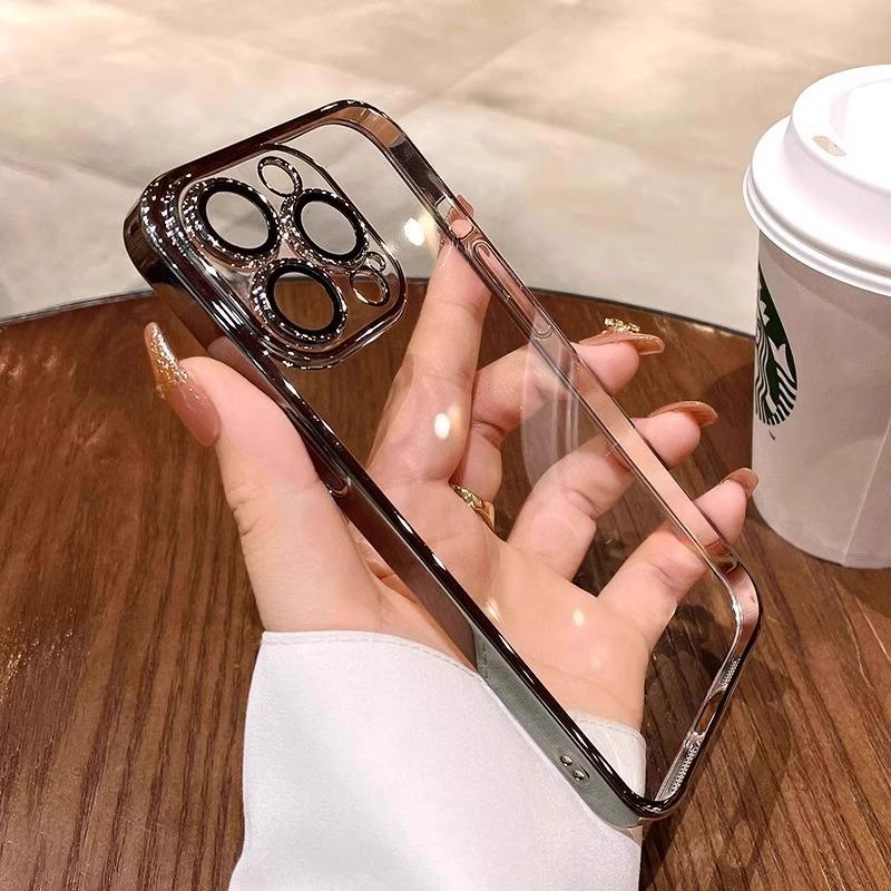 Applicable To Apple 17promax Mobile Phone Case New Electroplated IPhone 16 High End Sense with Lens Film Full Cover Soft Case