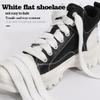 1/2 Pairs White Flat Braided Shoelaces, 15mm Wide Shoe Lace for Sneakers,  Replacements for Athletic Sport Shoelaces