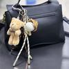 Cute Cartoon Little Bear Keychain Creative Plush Doll Keyring  Bag Pendant Handbag Hanging Decoration Key Accessories
