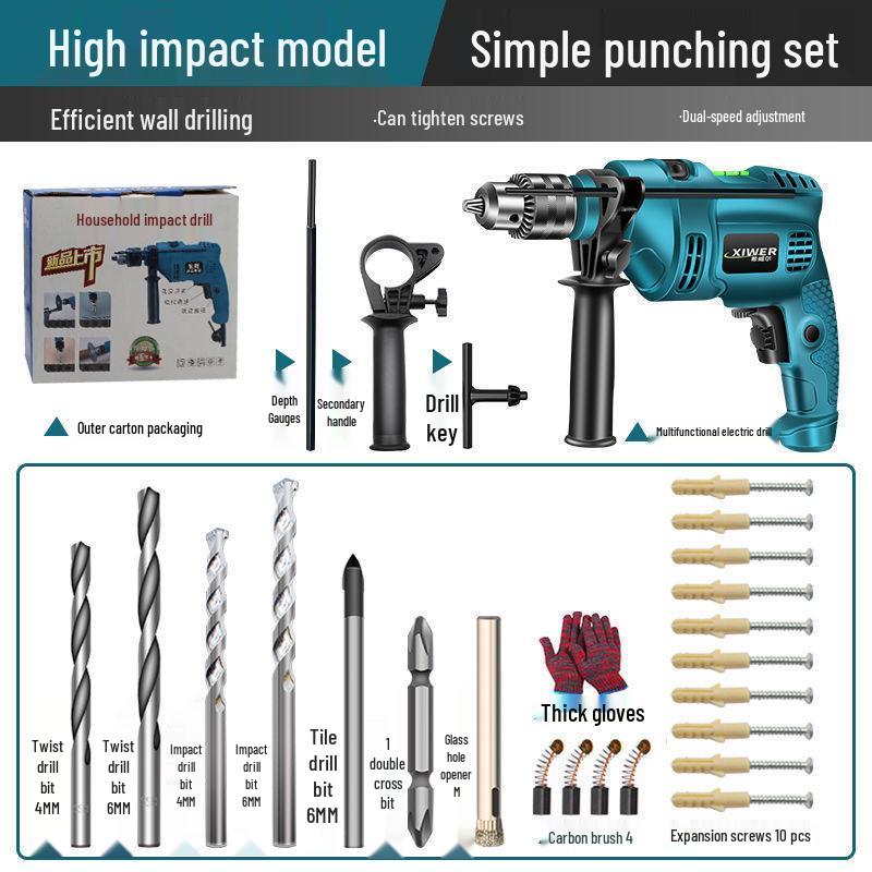 Electric Impact Drill Hand Tool Set for Wall and Household Use