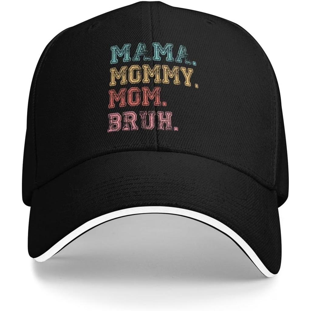 Mama Mommy Mom Bruh Graphic Baseball Cap Adjustable Polyester Casual Curved Brim Hat