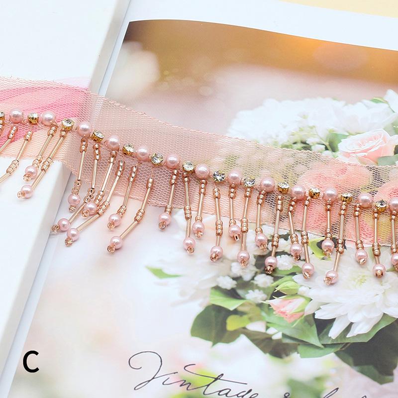 5 Yard Beaded Tassel Latin Dance Dress Decor Trim Fringe Lace Trimming Clothes Curtain Upholstery Sofa Sewing Accessories