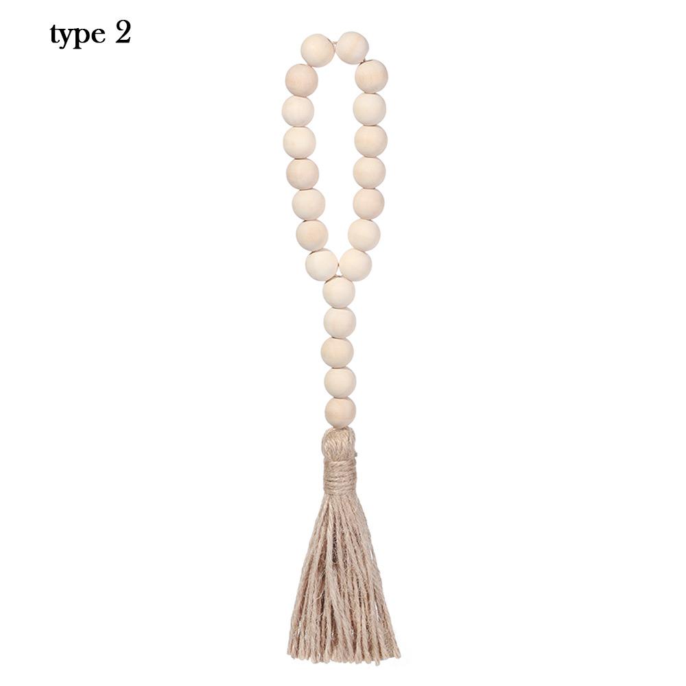 Bohemian Style Wooden Bead Tassels String Handmade Garland Jute Tassels Rustic Bead Ornament For Wall Hanging Decoration Crafts