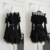 Lolita Kleid mit Prinzessin Gothic Lolita Stilvoll Große Größe L [MODKOKU] Damen Off-Shoulder Ärmel, Massenware Spitze, Stil, Rüschen, Schnürung