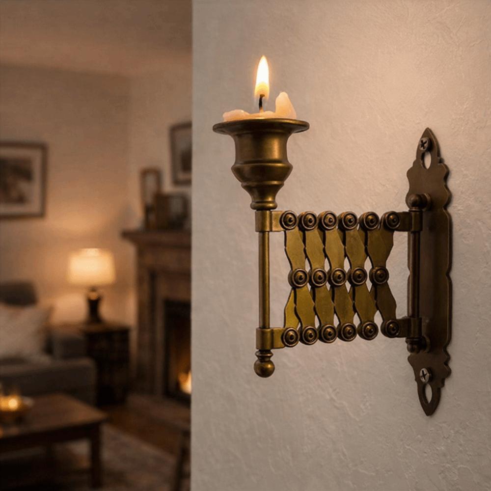 Vintage Wall-Mounted Candlestick Adjustable Metal Candle Holder Candle Bracket  Gifts