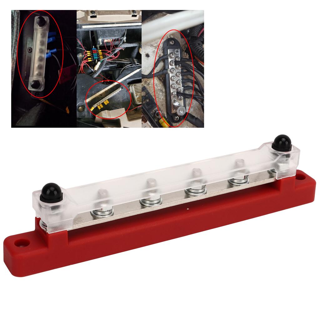 Power Distribution Block M6 Screw 6 Terminal Bus Bar 12V‑48V 150A for Automobile Boat