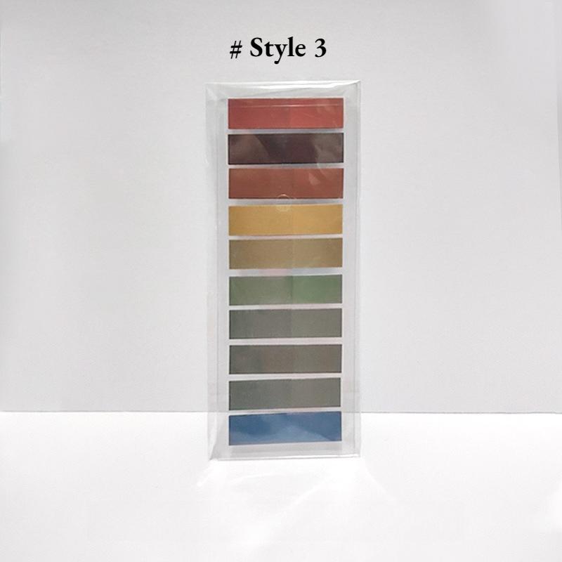 200 Avrupa Vintage Floresan PET Şeffaf Kendinden Yapışkanlı Not Kağıdı, Morandi Renk Kodlu Yapışkan İşaretleyiciler, Dikdörtgen, Karışık Renkler, İndeks Sekmelerli