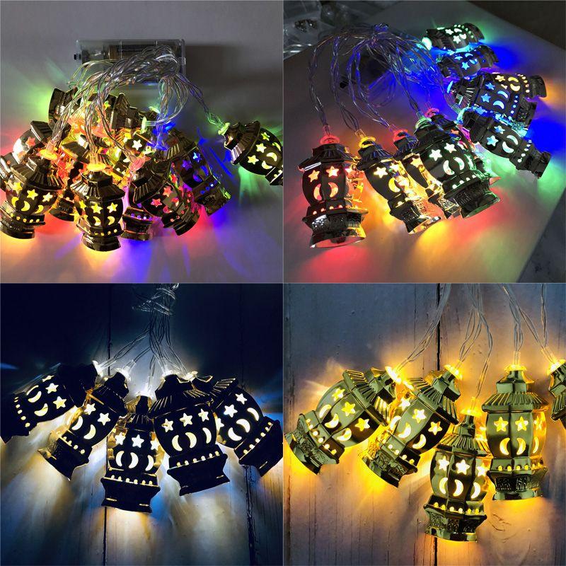 Eid Ramadan Mubarak Lantern Led Fairy String Light Moon Star Islam Decor Muslim