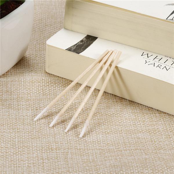 100 Pcs Abacterial Short Wood Handle Medical Dental Tattoo Use Cotton Swab Buds