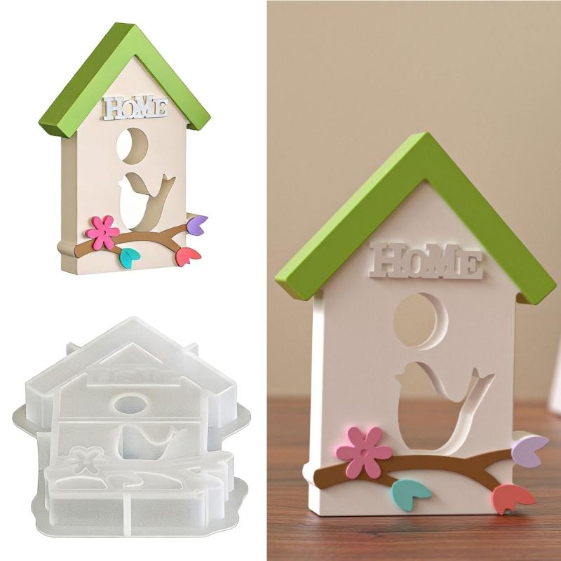 Easter Bird House Candle Silicone Molds Heat Resistant for Resin Casting Making Candle Soap Home Decoration Holiday Gift