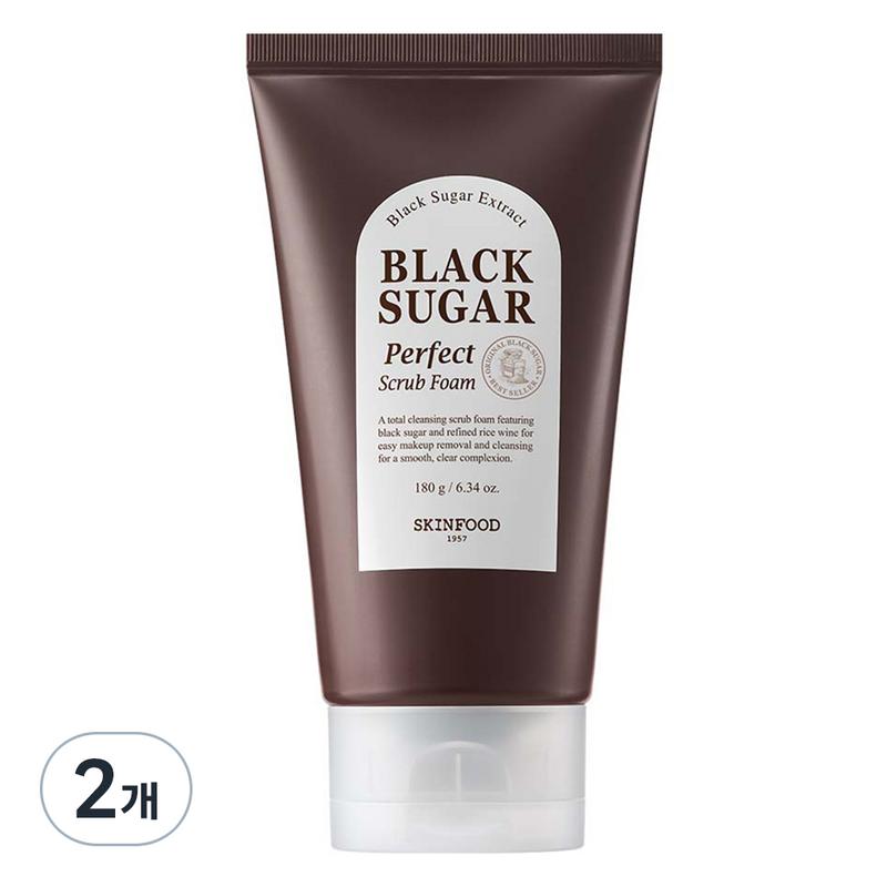Skinfood Black Sugar Perfect Scrub Foam, 180g, 2 pcs