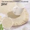 Tassel Table Mats Braided Round Placemats Woven for Kitchen Dining Large Plate Mat
