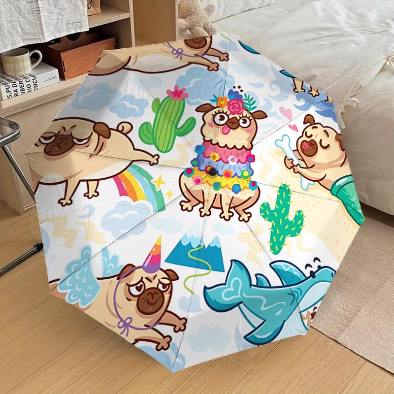 

1pc Dog Party Automatic Folding Umbrella Durable Iron Frame, Iron Umbrella Structure Suitable for All Seasons yy260203122