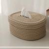 Tissue Box Cotton Rope Woven Tissue Box Storage Box Desktop Storage Box Pumping Paper Box Home Office Room Car Decor Tissue Box