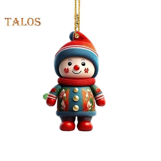 Christmas Ornaments Cartoon Snowman/Santa Xmas Tree Hanging Decoration Holiday Acrylic Decor for Christmas Valentine's Day Winter Party Supplies