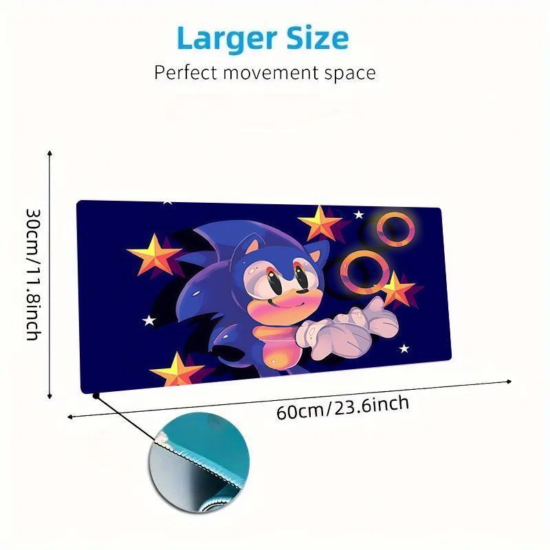 Sonic the Hedgehog Print Cushion Non-slip Laptop Tablet Big Mousepad XXL Mat Mini PC Playmat With Lock edge