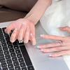 Ks Nail Art Wearable Nails Short Style 2026 New Model High-End Super Popular Cat Eye Handmade High-Quality Nude Color Stunning Nail Pieces