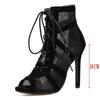 New Black Mesh Suede Fashion Cross Strap Sexy High Heel Large Size Women's Shoes