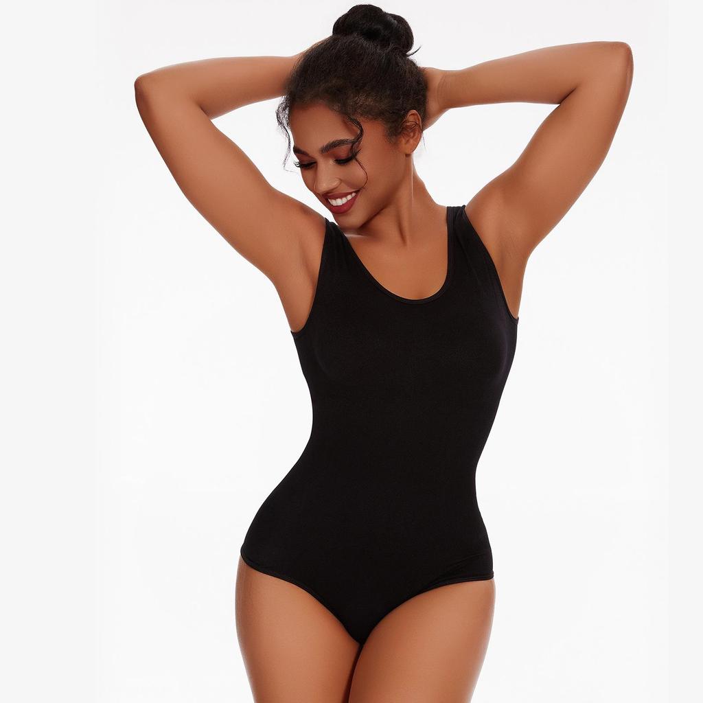 European & American Style Shaping Thong Bodysuit: Wide Strap, Tummy Control, Open Crotch, Butt Lifting, Strappy Bra, Bust Support