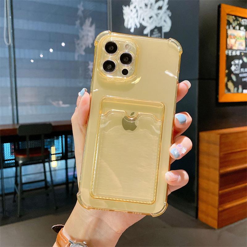 Luxus-Kartensteckplatz-Tasche Transparente Telefonhülle für iPhone 15 14 Plus 11 12 13 Mini 15 Pro Max Brieftasche Weiche stoßfeste Abdeckungshüllen