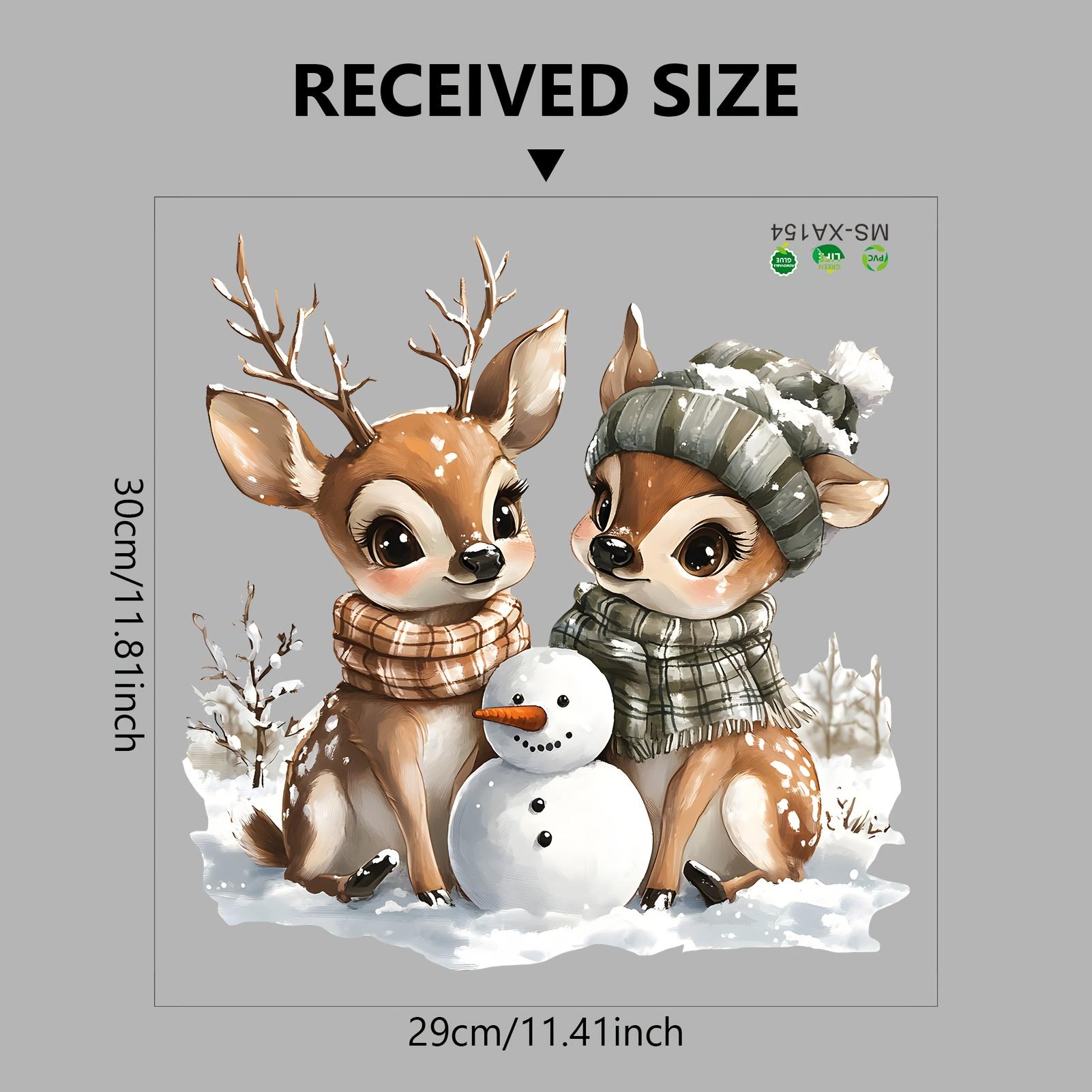 

1pc Christmas Cute Reindeer,Snowman Glass Stickers,Suitable for Living Room,Bedroom,Balcony Glass Doors,Windows Home Decorations