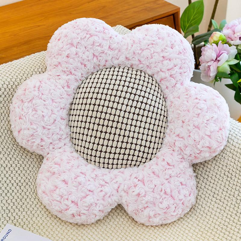 Flower Plush Seat Cushion With Thick Padding For Home Office Comfort Gift For All