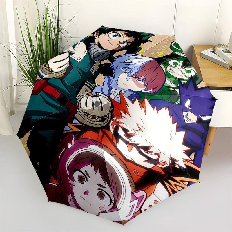 

1pc My Hero Academia Characters Automatic Folding Umbrella, Portable 3-Fold Design with 8-Bone Iron Frame, Outdoor for Fans, Travelers, Everyday Use,