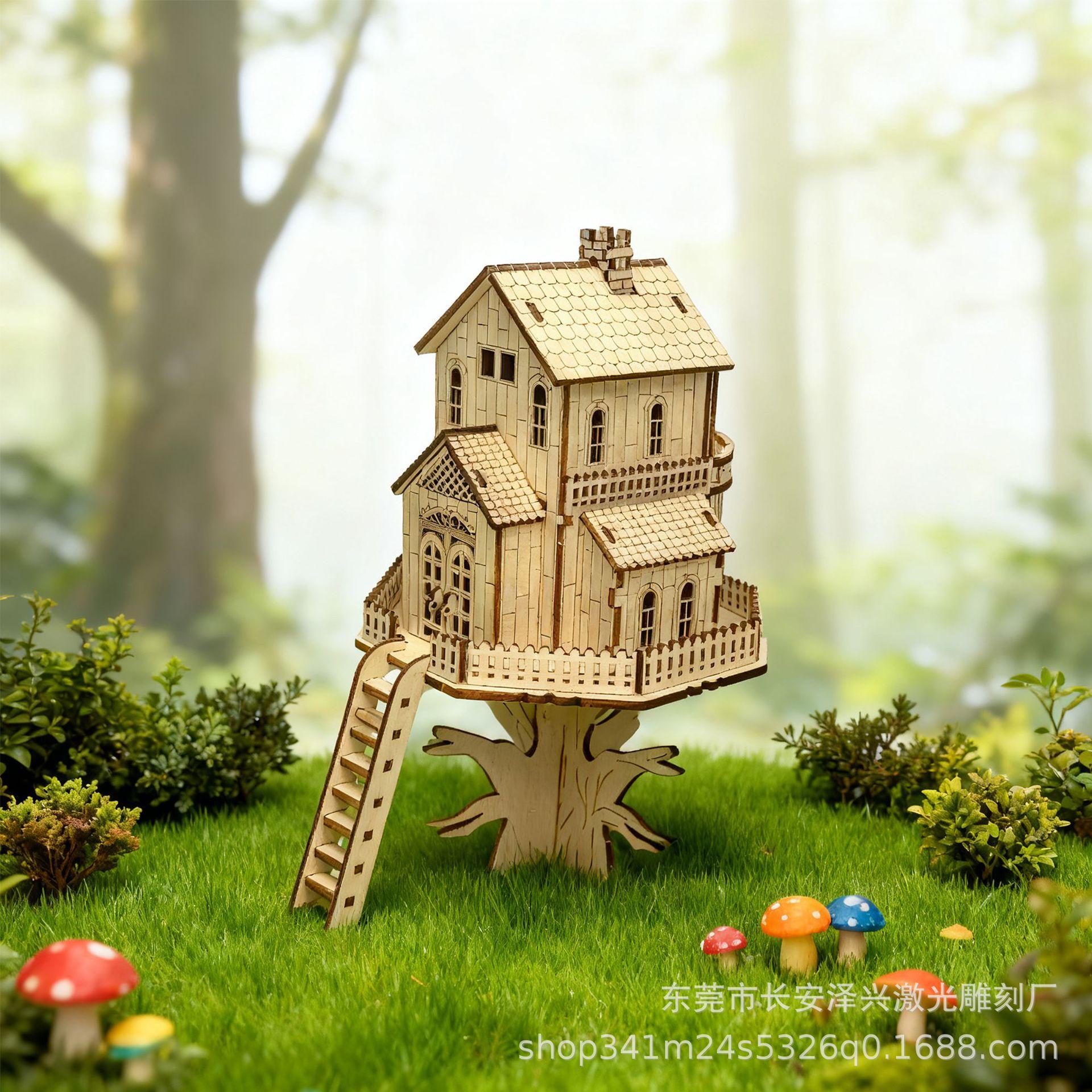 3D деревянный домик-дерево для фей - Креативное DIY ручной работы украшение и подарок Wood
