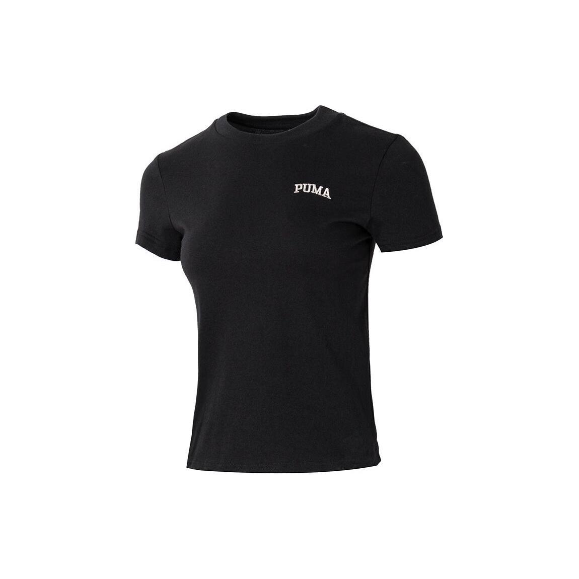 (WMNS) PUMA Wordmark Logo T-shirt Small Fit Black Women s 630356-01 L