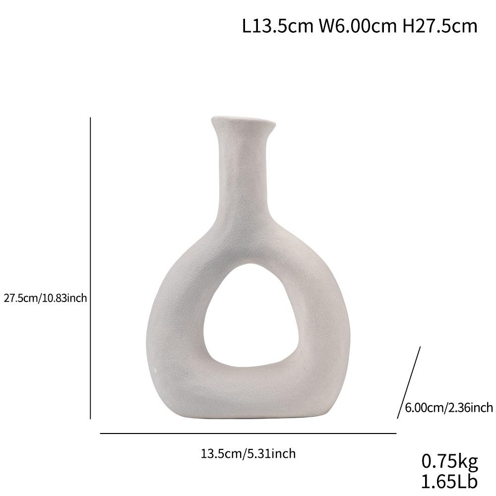Special-Shaped Creative Small Mouth Flower Arrangement, Simple Ceramic Vase, High-End Home Desktop Decoration Ornament