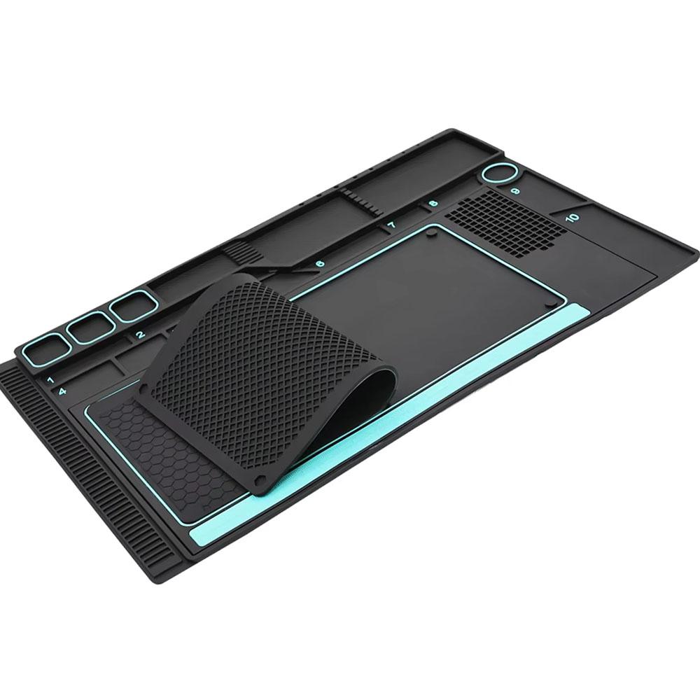 Multifunctional Silicone Repair Mat with Screw Fixing & Tool Storage Groove Welding Pad for Phone Laptop PC Motherboard Repair