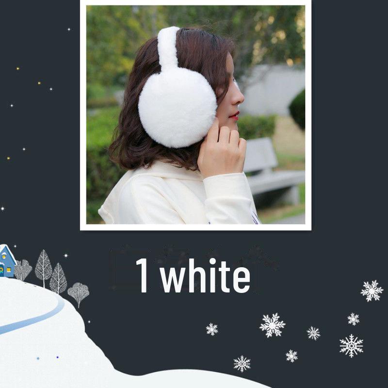 Süße koreanische faltbare Ohrenschützer: Warmes Kaninchenfell-Imitat für Herbst/Winter, Unisex-Design.