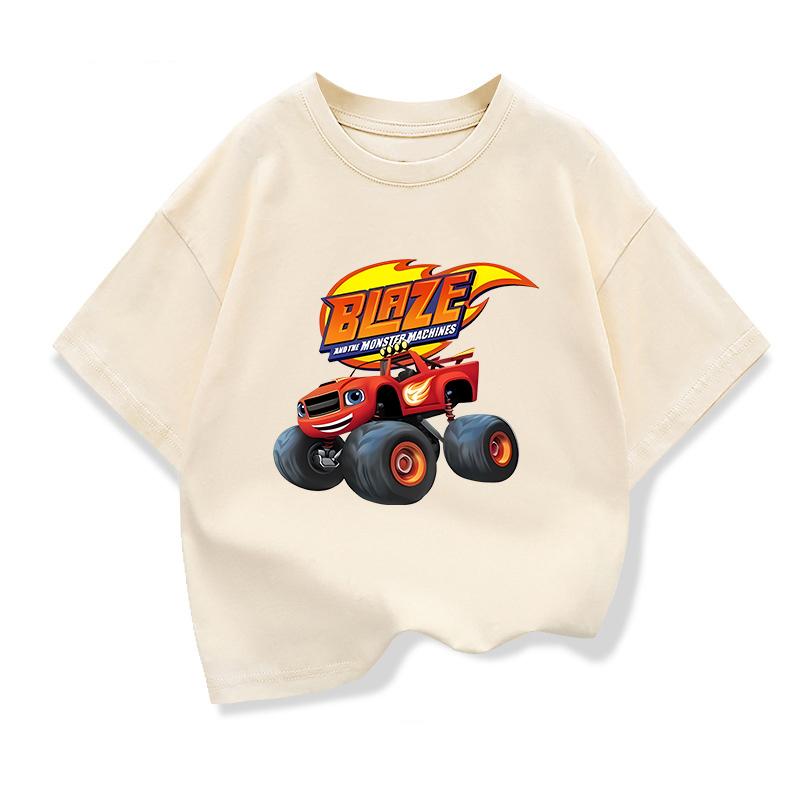 

New Summer Short Sleeve T-Shirt Blaze and Monster Machines Kids Clothing Boys Cool Top 160