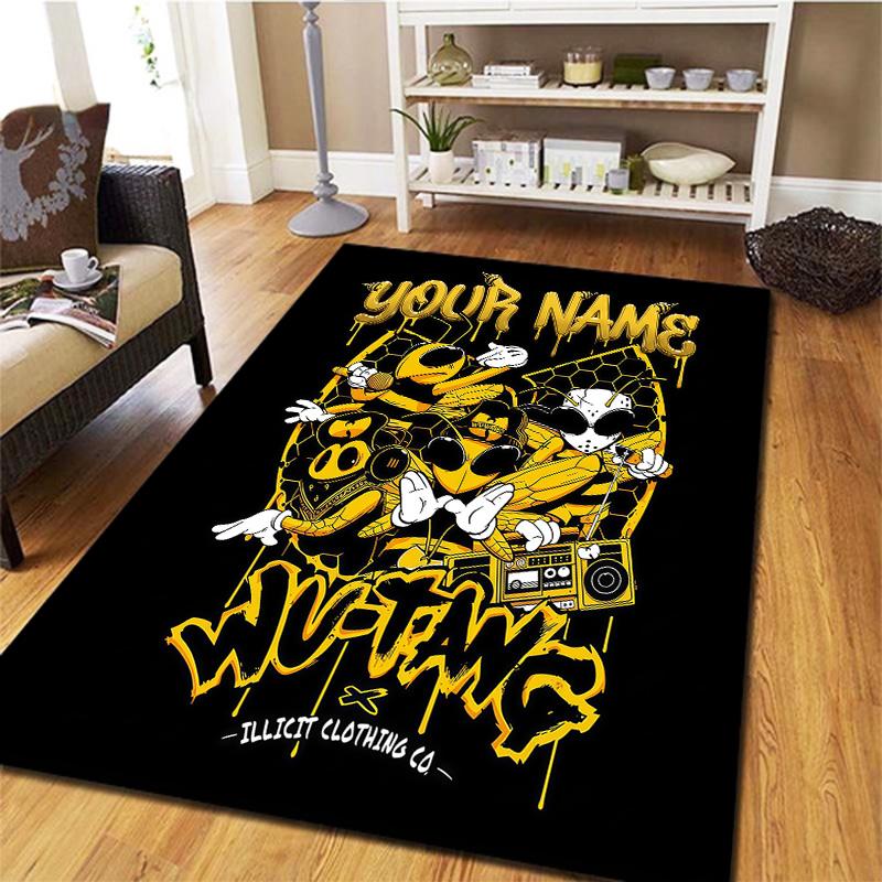 Wutang Clan Custom Name Carpet Rug For Living Room Bedroom Home Sofa Decoration,Kids play Non-slip Floor Mat