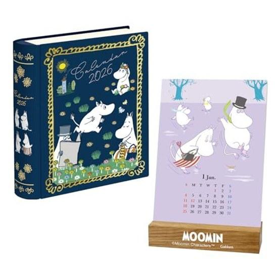 Gakken Stayful 2026 Calendar Moomin Desk Book Can Stand Family M21001 Starts January
