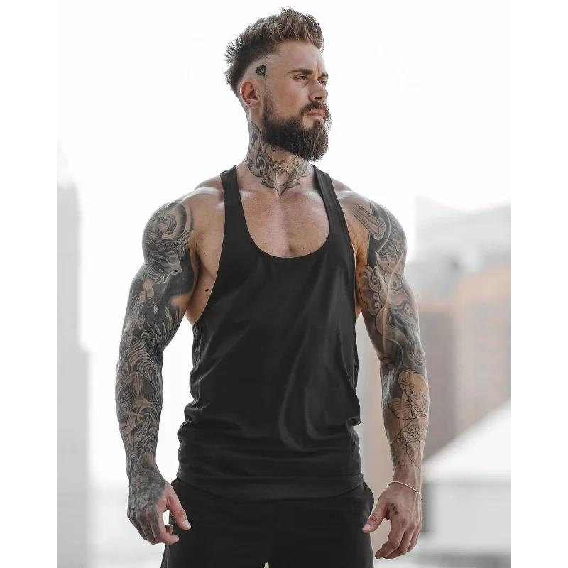 Canotta Sportiva Estiva da Uomo Muscolatura Fitness Elastica Traspirante Bianca Leggera Senza Logo Giuntata